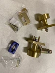 Emtek 5210ROUUS4 Privacy Round Knobset With Square Rose - Satin Brass. Fixed Price $125.99.
