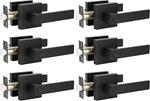6 Pack Door Handles Black, Privacy Bed Bath Leverset Lockset, Lef. Fixed Price $113.99.