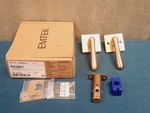 Emtek 5110BARHUS4 Passage, Square Rosette, Basel Lever Satin Brass *read*. Fixed Price $34.44.