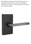 Emtek Modern Rectangular Rosette Privacy With Matching Finish 5212HLOLHUS19. Fixed Price $99.00.