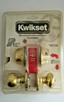 Kwikset Polished Brass Juno Knob Single Cylinder Deadbolt Combo Pack. Nip. Fixed Price $21.57.