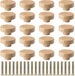 Litoexpe 20 Pieces Wood Knobs Flat Top Round Cabinet 1-1/2 Inch, Natural. Fixed Price $14.76.
