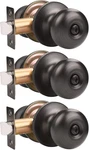 3 Pack Privacy Door Knobs Interior Oil Rubbed Bronze With Lock Bedroom. Fixed Price $47.99.
