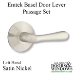 Emtek Basel Left Hand Passage Lever Modern Rosette Satin Nickel. Fixed Price $135.56.
