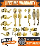 Constructor Handleset Lever Knob Deadbolt Door Lock Polished Bras. Fixed Price $12.98.