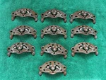10 Ornate Acorn & Leaf Design Cast Iron 1900'S Era Cabinet Pulls, Free S/h. Fixed Price $200.00.