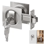 Square Pocket Lock Satin Nickel Hardware Sliding Door.... Fixed Price $37.34.
