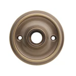 2-1/2" Cast Brass Rosette 5/8" Collar Antique-by-hand Colonial/classical. Fixed Price $22.50.