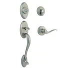 Kwikset Shelburne Satin Nickel Single Cylinder Door Handleset With Tustin. Fixed Price $74.99.
