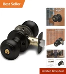 Elegant Keyed Entry Handle With Lock Matte Black Knob For Easy Diy Install. Fixed Price $18.84.