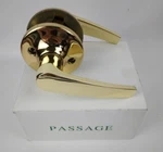 Passage Door Knob Brass Tone Interior Lever Style Handle Lock Set Mobile Home Rv. Fixed Price $5.49.