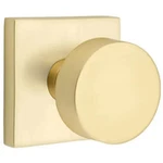 Emtek Modern Classic Brass Round Knob With Square Rosette. Fixed Price $45.00.