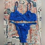 Lace Bra And Panty Set Bright Blue Size M Nwot. Fixed Price $27.00.