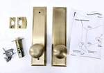 Grandeur 803211 Hardware Tall Plate Fifth Avenue Knob Vintage Brass, Rh Privacy. Fixed Price $199.99.