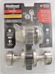 Kwikset Maven Keyed Entry Knob Deadbolt Satin Nickel 690MNKRDT15 #9AS. Fixed Price $21.99.