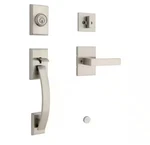 Kwikset Tavaris Single Cylinder Door Handleset W/rectangular Singapore Handle!. Fixed Price $125.00.