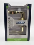 Schlage Door Lever Handle Bright Brass Finish Hall & Closet F10 Acc 605. Fixed Price $7.00.