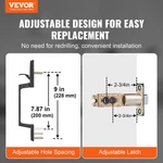 Vevor Front Door Handle, Square Entry Set With Lever, No Lock, Adjustable. Fixed Price $27.69.