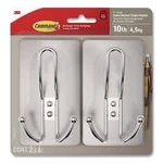 Command Decorative X-large Triple Hooks, Metal, Satin Nickel, 10 Lb, 2/PACK. Fixed Price $34.65.