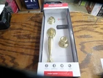 Kwikset 687DAXT 3 Smt Cp Single Cylinder Front Entry Door Lock Kit, Gold. Fixed Price $79.95.