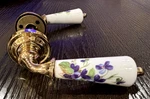 Baldwin 5150.357 Porcelain Limoges Brass Lever Set Purple Pansies Usa Complete. Fixed Price $89.98.