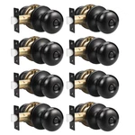 Gobekor 8 Pack Privacy Door Knobs Interior Matte Black Keyless .... Fixed Price $77.21.