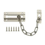 Hyper Tough 4-1/2" Steel Privacy Chain Door Guard, Satin Nickel Finish New (1D). Fixed Price $11.94.