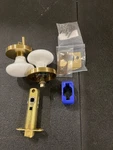 Emtek 810IWUS7 French Antique Ice White Porcelain Passage Door Knob Set. Fixed Price $118.99.