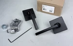 Kwikset Halifax Passage Door Lever With Square Rose In Matte Black. Fixed Price $24.14.