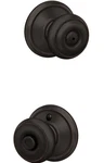 Schlage F40 716 Georgian Door Knob, Bed & Bath Privacy Lock, Aged Bronze. Fixed Price $16.50.