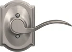 Schlage Right Handed Accent Door Lever With Camelot Trim Satin Nickel. Fixed Price $12.99.