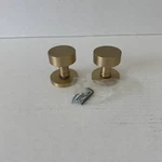 Emtek 5059ROU Round Non-turning Two-sided Dummy Door Knob Set Brass. Fixed Price $34.99.