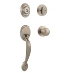 Kwikset Dakota Satin Nickel Single Cyl Deadbolt Door Handleset Polo Knob. Fixed Price $28.95.