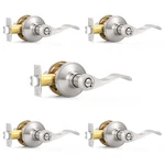 Probrico Wave Style Privacy Door Handles Interior Brushed Nickel Lever. Fixed Price $86.19.