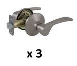 *3* Defiant Kensington Satin Nickel Hall & Closet Passage Door Handle *new*. Fixed Price $29.99.