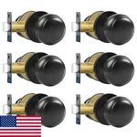 Razcc 6-PACK Matte Black Passage Door Knobs Non-locking Interior Handles. Fixed Price $46.19.
