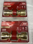 Keyed Alike Ace 5238514, Entry Door Knob, Tulip, Polished Brass,. Fixed Price $34.99.