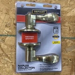 New Defiant Naples Polished Brass Keyed Entry Lever Door Handle 1002 225 886. Fixed Price $12.95.