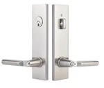 Emtek 5312 2-PT Knob/lvr, Sngl Cyl, Modern Rct Plate, Helios, Rh, Unlq Brass. Fixed Price $174.99.