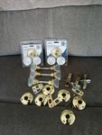 Lot Of First Watch Glass Door Knobs Roses Sets Brass Gold Tone 1143. Fixed Price $69.99.