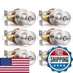 Brotima 6 Pack Brushed Nickel Door Knobs Interior Keyless Privacy For. Fixed Price $55.42.