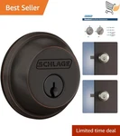 Deadbolt Brass Aged Bronze Heavy Duty Keyed 1 Side High Security Entry Door. Fixed Price $51.98.