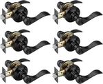 Black Wave Door Handle Set - 6 Pack Interior Privacy Knobs For Bath & Bedroom. Fixed Price $92.99.
