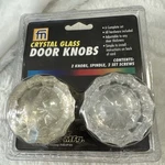 Franklin Mfg Crystal Glass Bright Brass Door Knob Set New Box 12 Points. Fixed Price $22.00.