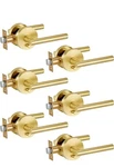 Lethato 6 Pack Heavy Duty Brushed Gold Interior Privacy Door Handle Levers Home. Fixed Price $59.99.