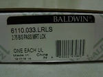 Baldwin Mortise Passage Lock 2-3/4" Backset Vintage Brass 6110.033.LRLS. Fixed Price $49.99.