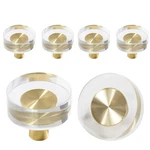 Uenhoy 6 Pack Glass Crystal Cabinet Knobs Round Drawer Pulls Gold Crysta.... Fixed Price $26.08.