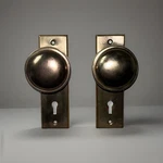 Set Of (2) Brass Door Knobs And Escutcheons From The 1800S. Fixed Price $95.00.
