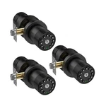3 Pack Black Alike Keyless Electronic Door Knobs With Backlit Keypad, Hea.... Fixed Price $168.77.