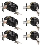 Knobwell 3 Keyed Alike Entry Door Knobs And Single Pack, Black. Fixed Price $62.71.